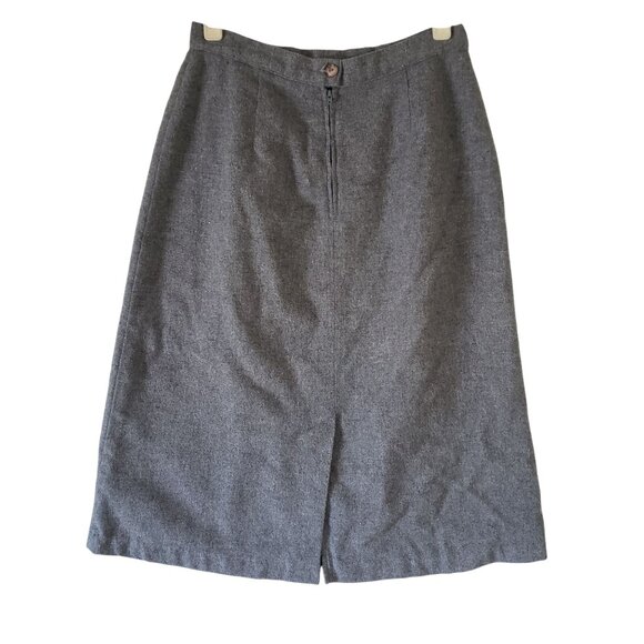 Vintage 1960s Brelin Fashions Gray Wool Blend A-Line Skirt Size 12 Office Career - Picture 2 of 5